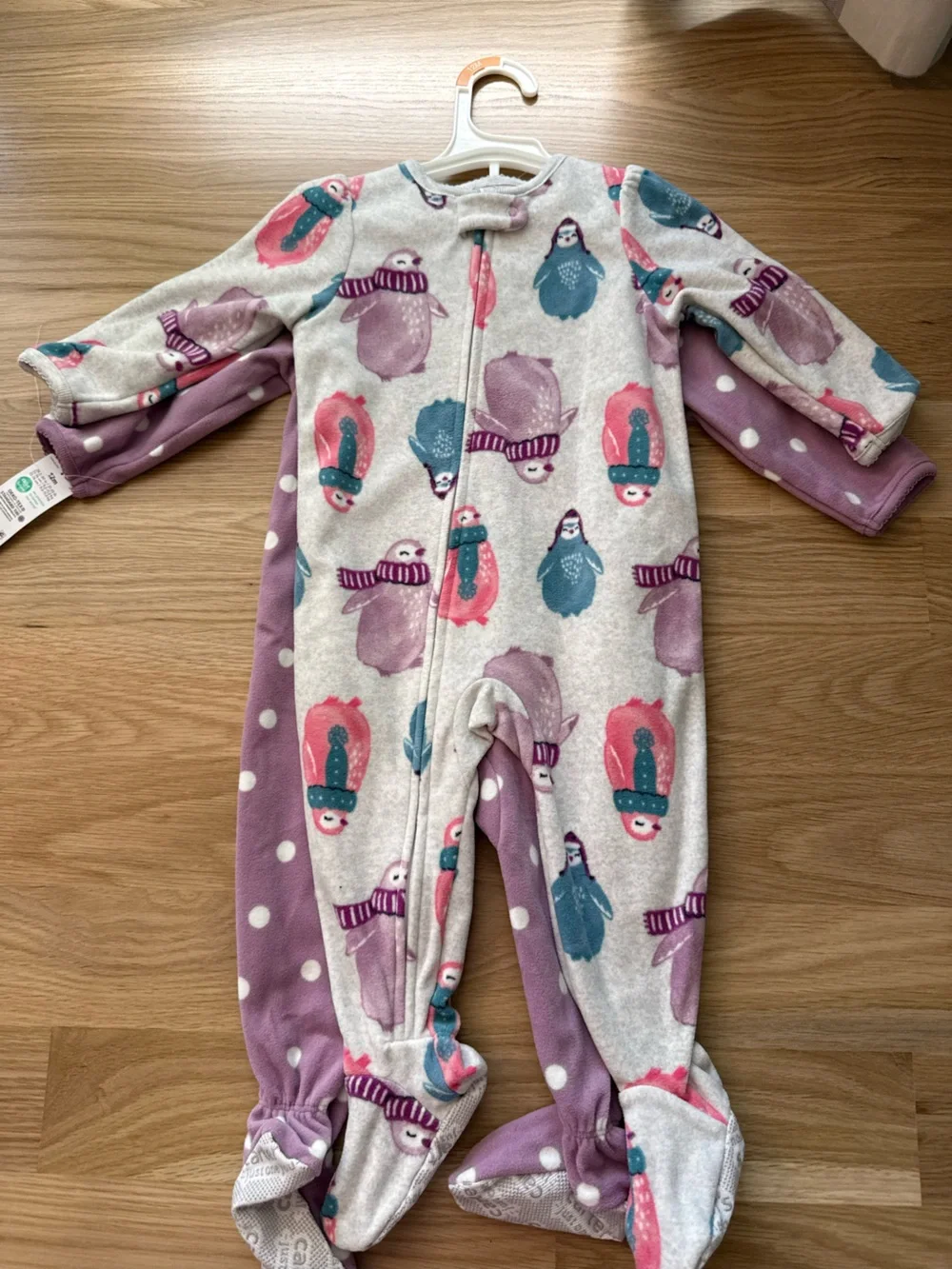 Carter's Purple Polka Dot Unicorn Footie One-Piece